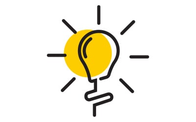 Light bulb symbol logo design illustration design template v.6