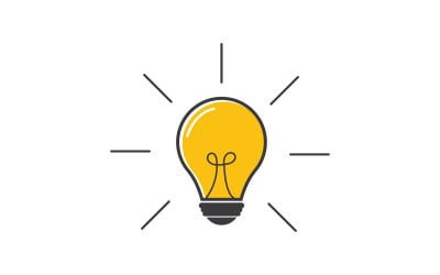 Light bulb symbol logo design illustration design template v.7