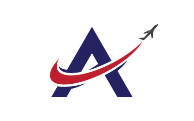 Logo-Vorlage für Flugzeugsymbol-Tour- und Reiseillustrationsdesign v.1