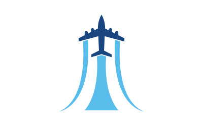 Logo-Vorlage für Flugzeugsymbol-Tour- und Reiseillustrationsdesign v.8