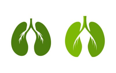 Lung health medical Vector icon loog design v.13