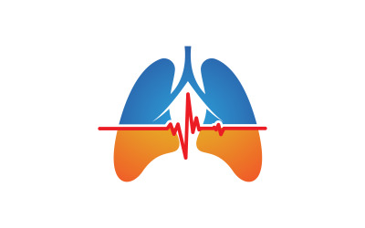 Medizinisches Vektorsymbol für die Lungengesundheit, Design v.10