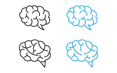 Modèle de conception d&amp;#39;icône d&amp;#39;illustration médicale pour un cerveau sain v.15