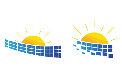 Modello di illustrazione dell&amp;#39;icona vettoriale dell&amp;#39;energia solare del sole v.9