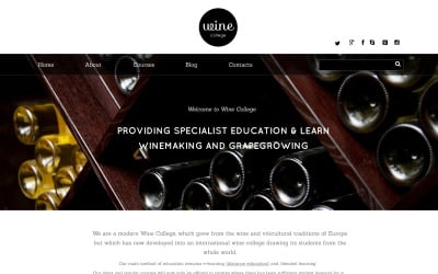 Plantilla de sitio web receptivo de vinos