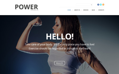 Responsivt WordPress-tema för Bodybuilding