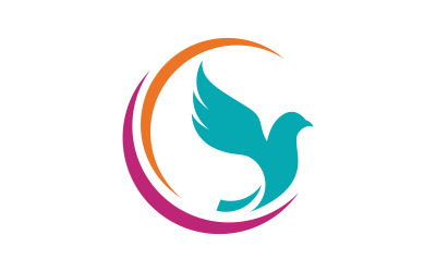 Bird wing dove icon logo design vector illustration v.17