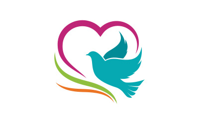 Bird wing dove icon logo design vector illustration v.1