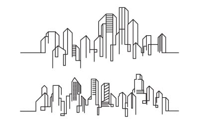 City Building Line art Vector Illustration template design v.11