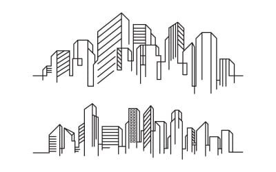 City Building Line art Vector Illustration template design v.12