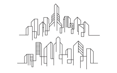 City Building Line art Vector Illustration template design v.13