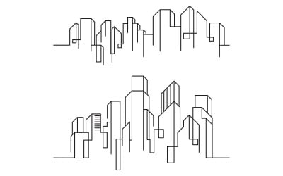 City Building Line art Vector Illustration template design v.14