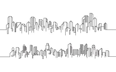 City Building Line art Vector Illustration template design v.6