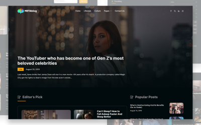 Meta Blog - Modèle de site Web HTML réactif pour blogs et actualités