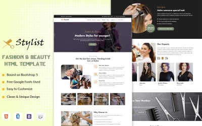 Styliste - Modèle de site Web HTML de mode et de beauté