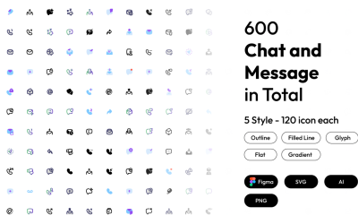 Benutzeroberflächensymbolsatz für Kommunikations-App