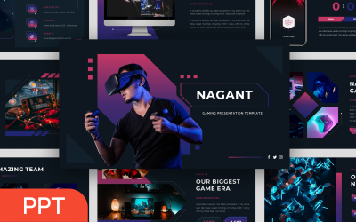 Nagant – Gamer PowerPoint bemutatósablon