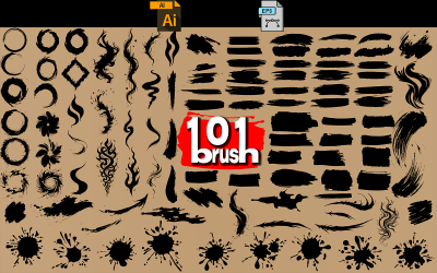 Collection of various brushes, set