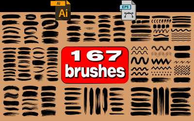 Collection of various brushes