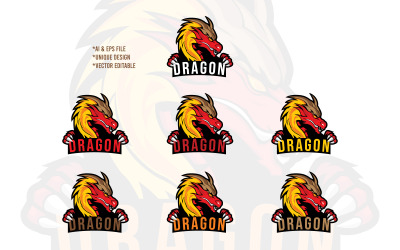 Dragon esports logo template