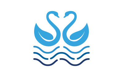 Szablon ikony Beauty Swan Logo ilustracja projekt v.10