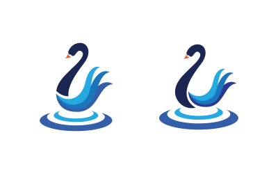 Szablon ikony Beauty Swan Logo ilustracja projekt v.12