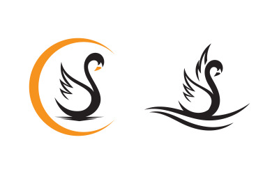Szablon ikony Beauty Swan Logo ilustracja projekt v.2