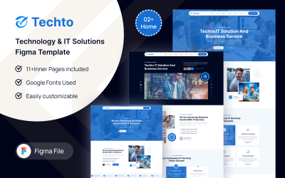 Techto — szablon Figma dla rozwiązań technologicznych i informatycznych.