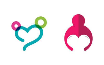 Community and adoption care illustration logo design v.3