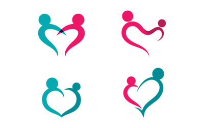 Community and adoption care illustration logo design v.4