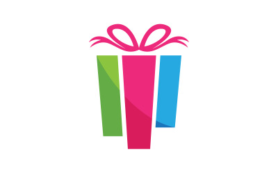 Geschenkbox-Shop-Symbol-Logo, Vektor-Illustrationsdesign v.10