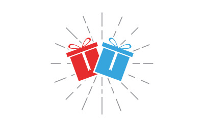 Geschenkbox-Shop-Symbol-Logo, Vektor-Illustrationsdesign v.13