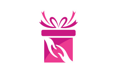 Geschenkbox-Shop-Symbol-Logo, Vektor-Illustrationsdesign v.14