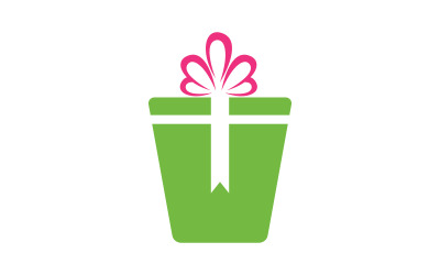 Geschenkbox-Shop-Symbol-Logo, Vektor-Illustrationsdesign v.19