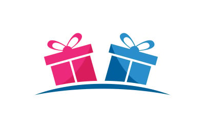 Gift Box shop Icon logo Vector Illustration design v.16