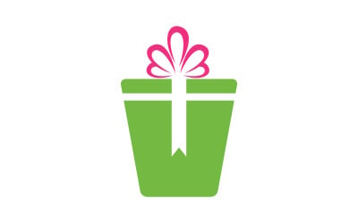 Gift Box shop Icon logo Vector Illustration design v.19