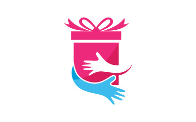 Logo d&amp;#39;icône de boutique de coffrets cadeaux, illustration vectorielle, conception v.15