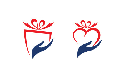 Logo d&amp;#39;icône de boutique de coffrets cadeaux, illustration vectorielle, conception v.6