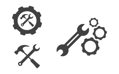 Mechaniker-Werkzeug, Vektorsymbol, Design-Illustration, Vorlage v.2