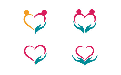 Projekt logo ilustracji opieki społecznej i adopcyjnej v.13