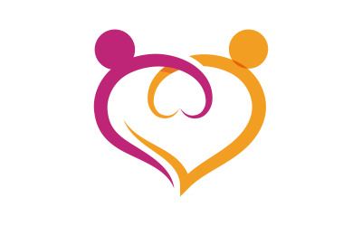 Projekt logo ilustracji opieki społecznej i adopcyjnej v.6
