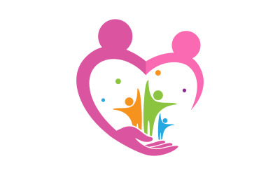Projekt logo ilustracji opieki społecznej i adopcyjnej v.8