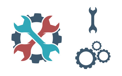 Vorlage für das Design des Vektorsymbols für mechanische Werkzeuge v.15