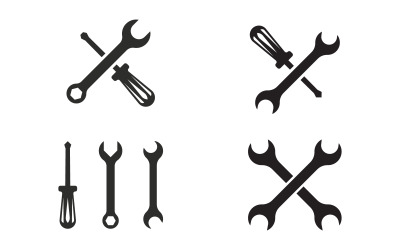 Vorlage für das Design des Vektorsymbols für mechanische Werkzeuge v.4