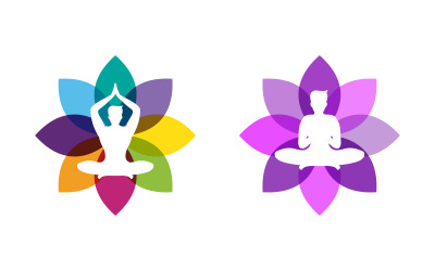 Illustrazione del modello di progettazione dell&amp;#39;icona del logo Yoga v.14