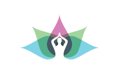 Illustrazione del modello di progettazione dell&amp;#39;icona del logo Yoga v.18