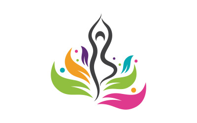 Illustrazione del modello di progettazione dell&amp;#39;icona del logo Yoga v.1