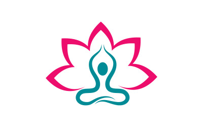 Illustrazione del modello di progettazione dell&amp;#39;icona del logo Yoga v.20
