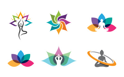 Illustrazione del modello di progettazione dell&amp;#39;icona del logo Yoga v.7