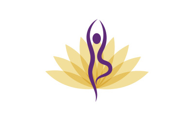 Ilustracja projektu ikony logo jogi Szablon v.17
